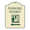 Signmission Parking Permit With Left ArrowHeavy-Gauge Aluminum Architectural Sign, 24" x 18", TG-1824-23402 A-DES-TG-1824-23402 - alternate 1